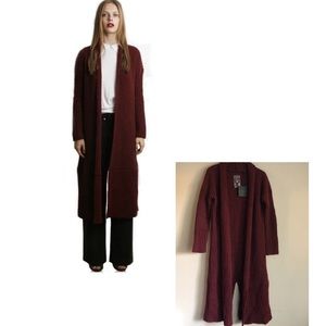 Merritt Charles Burgundy Duster Knit Coat